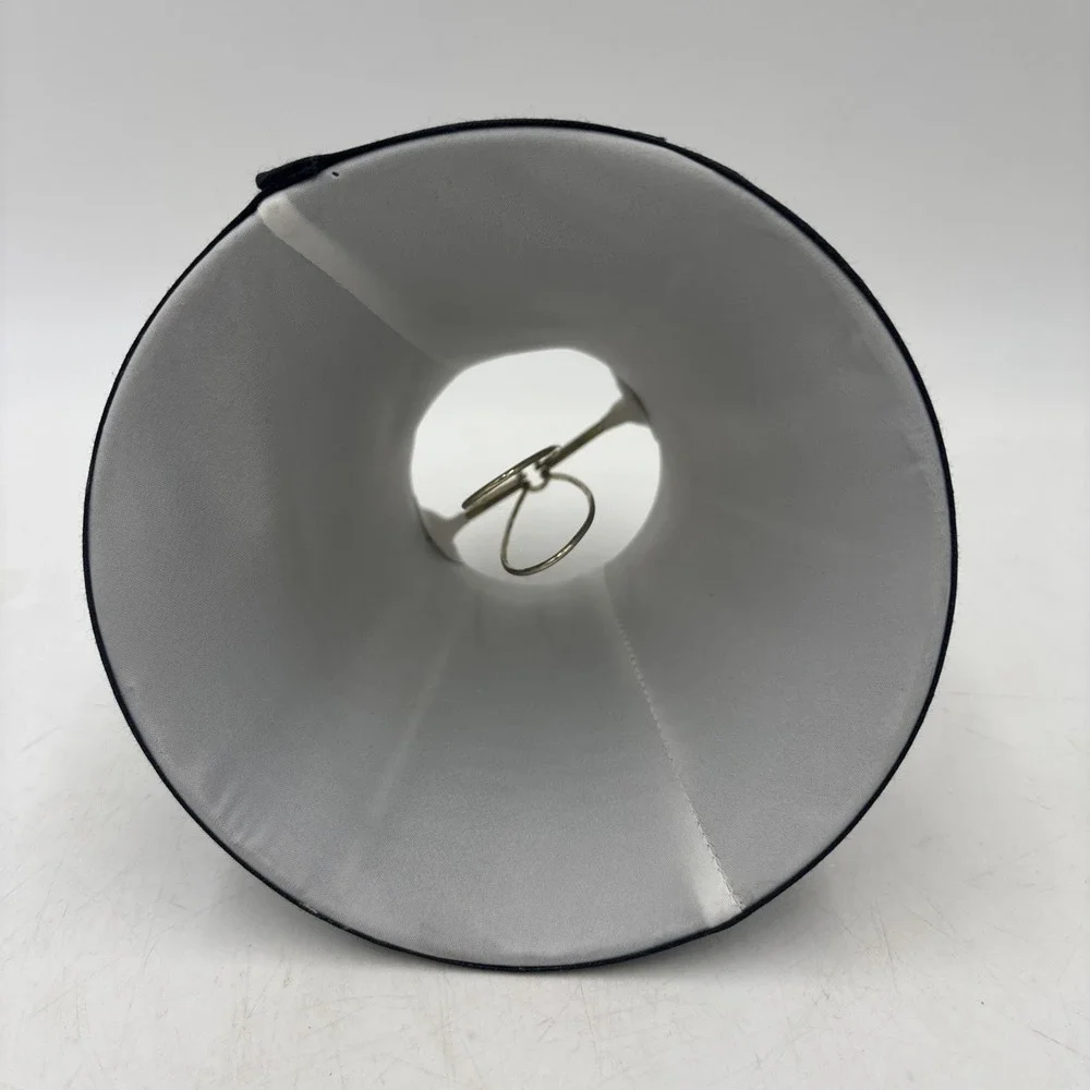 Small Clip On Lamp Shade Bell Shape Black Fabric 5x3x6 In With Frame Clip